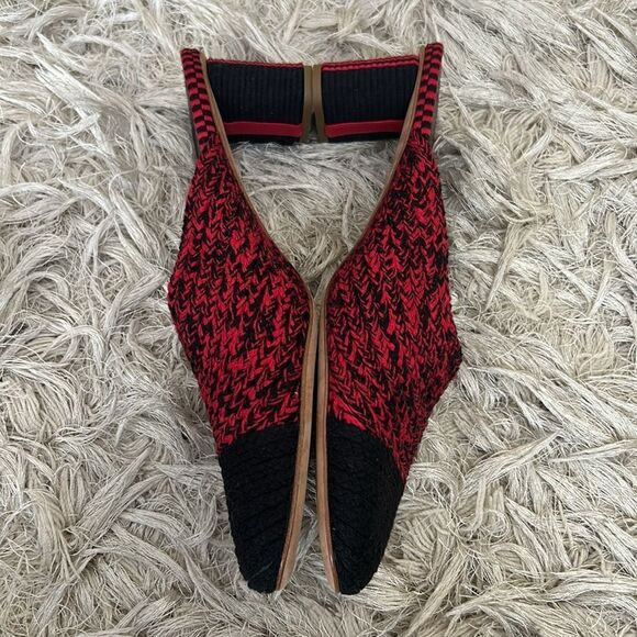 NWOB Antolina Dorina Knit Colorblock Block-Heel Mules Black/Red $575 Sz 39.5/9.5 - Picture 8 of 11